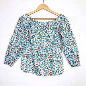 Liberty for J Crew floral off the shoulder, bohemian blouse